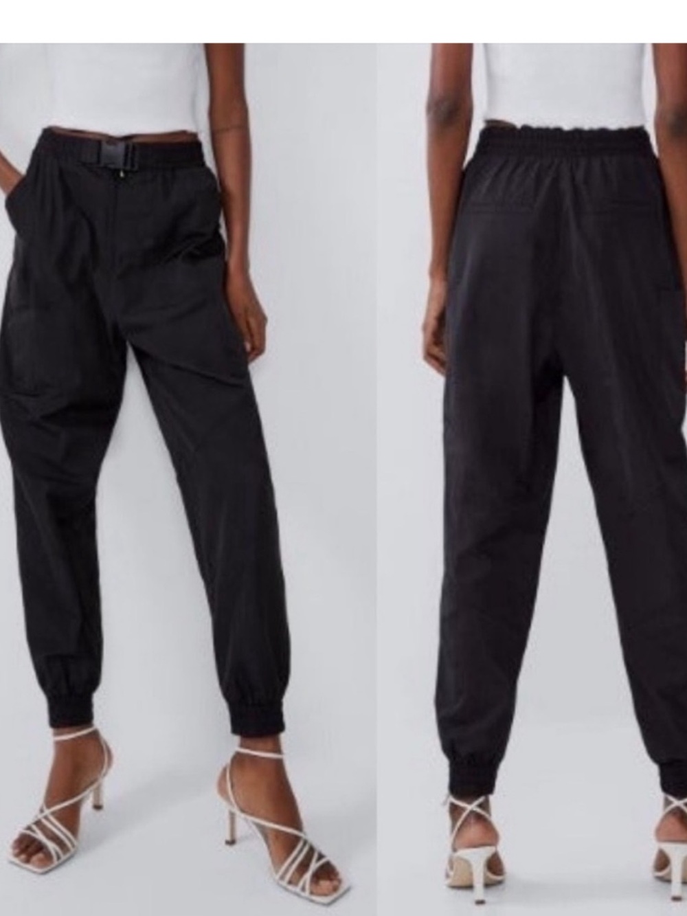 Zara Black Cargo Jogger Pants